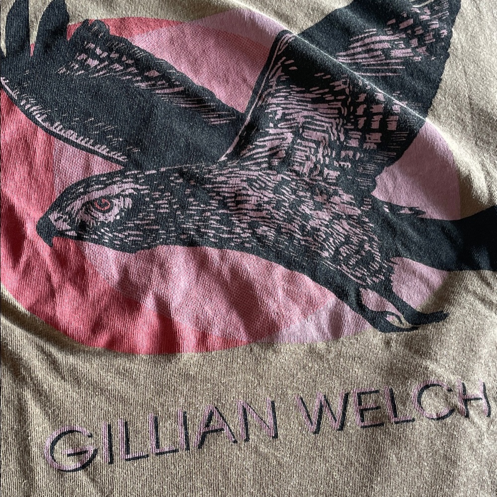 Gillian Welch (David Rawlings) T-Shirt with Raptor Bird Design - Picture 2 of 5